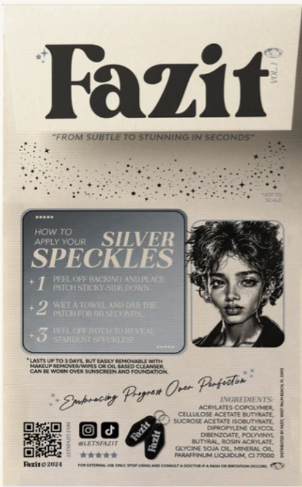 Fazit Silver Glitter Freckles Makeup Patches