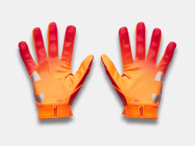 Under Armour UA Blur Football Gloves - Blaze Orange