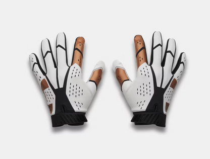 Under Armour UA Blur Football Gloves - White/Metallic Copper