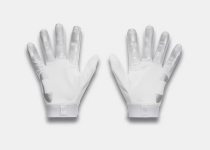 Under Armour UA Blur Football Gloves - White/Metallic Silver